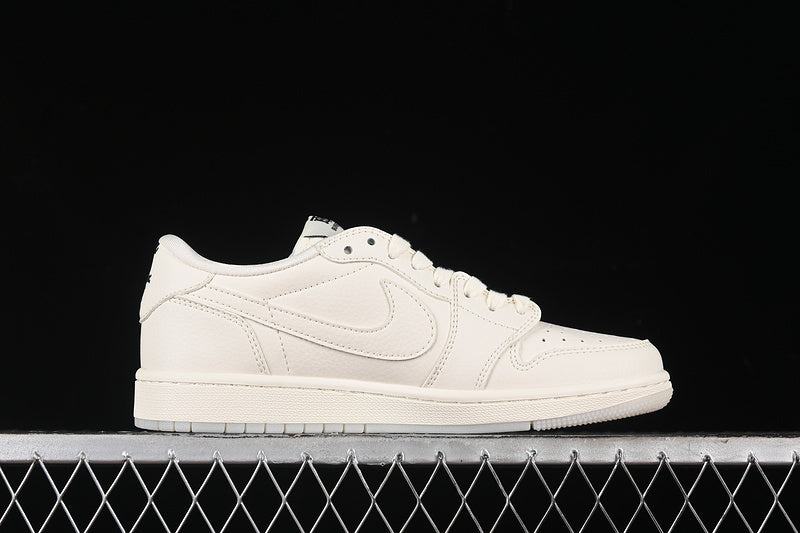 Nike Air Jordan 1 Low BURBERRY Travis Scott Fragment Design OG SP White Sneakers