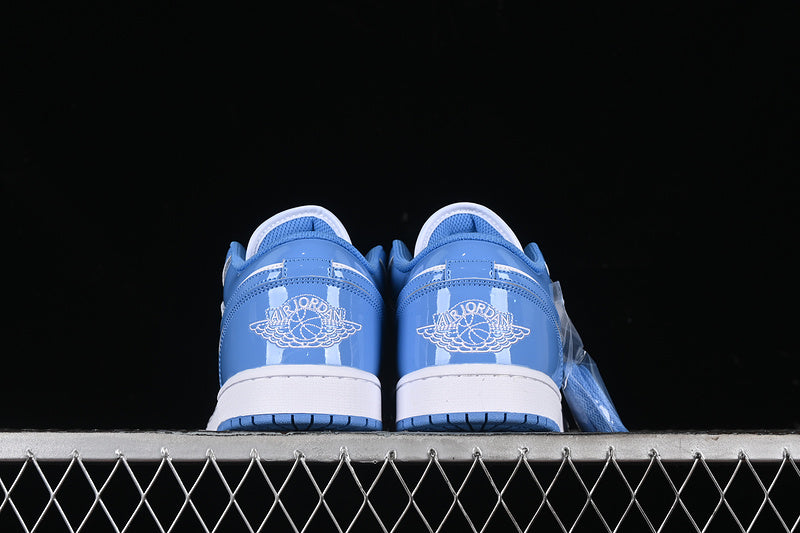 Nike Air Jordan 1 Low White Patent Leather Sky Blue Sneakers