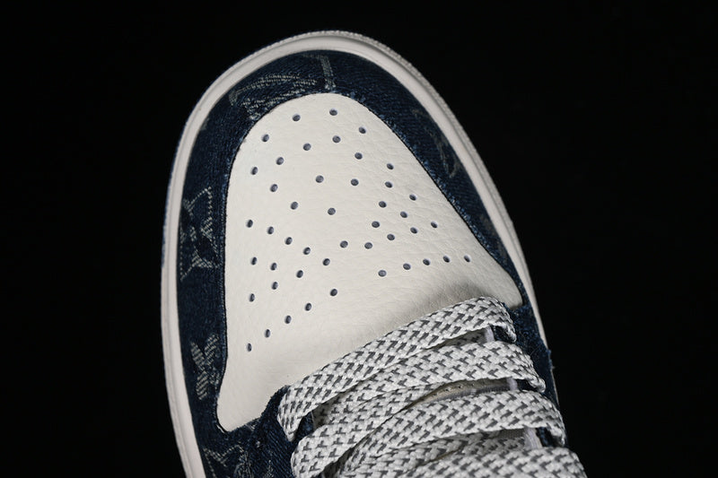 Nike Air Jordan 1 Low LV Blue Pattern Grey White Sneakers