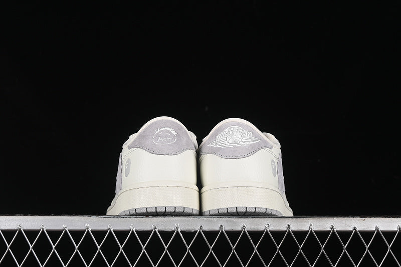 Nike Air Jordan 1 Low BAPE Travis Scott Fragment Design OG SP White Grey Sneakers