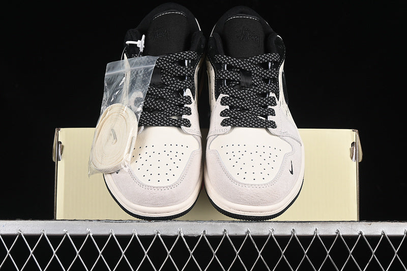 Nike Air Jordan 1 Low Black White Light Grey Sneakers