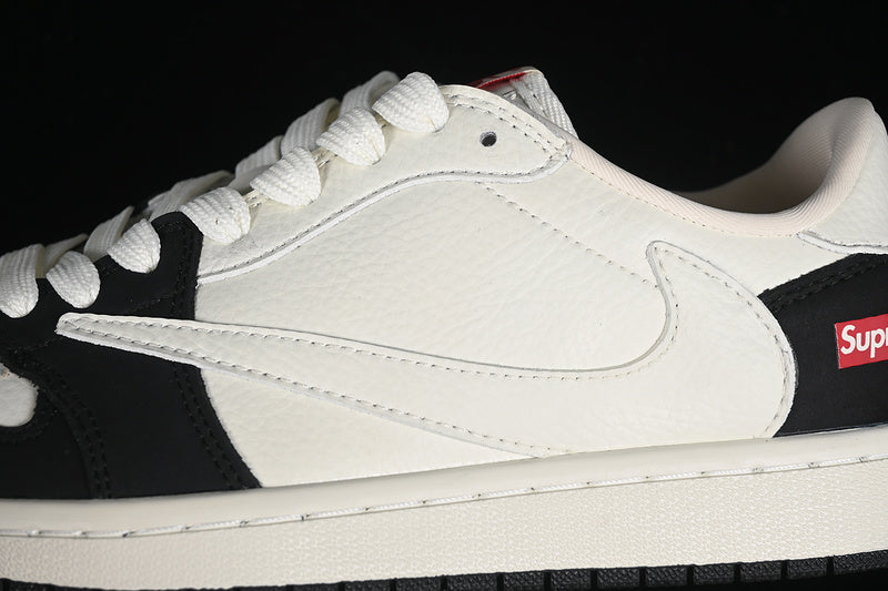 Travis Scott Fragment Design Nike Air Jordan 1 Low OG SP White Black Sneakers
