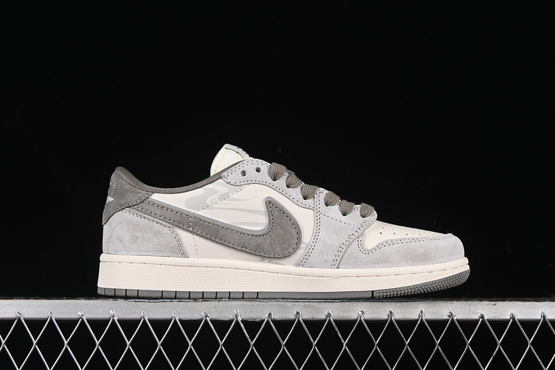 Nike Air Jordan 1 Low WU KONG Travis Scott Fragment Design OG SP White Brown Gray Sneakers