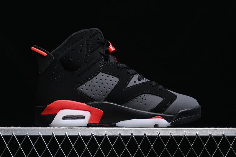 Nike Air Jordan 6 Black Fire Red Iron Grey Sneakers