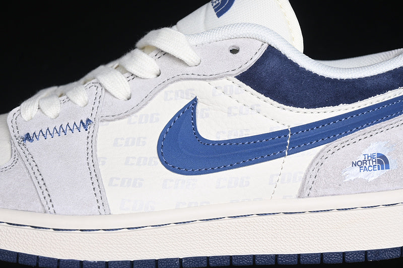 Nike Air Jordan 1 Low Navy Sole Grey White Sneakers
