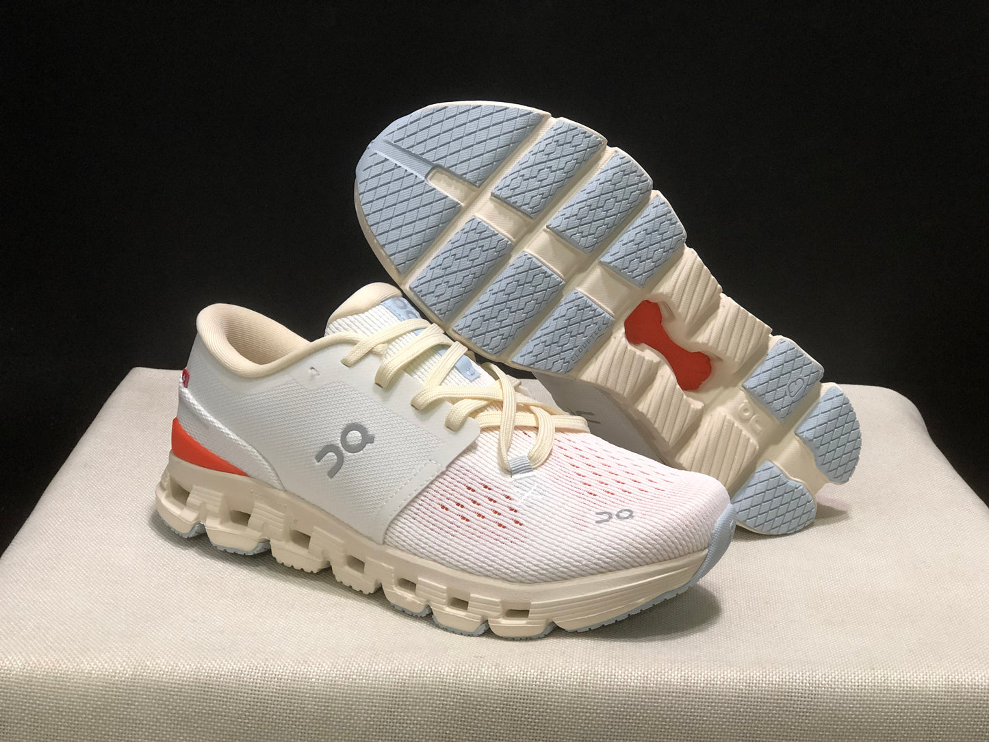 On Running Cloud X4 Comfortable Running Shoes Ivory/Flame