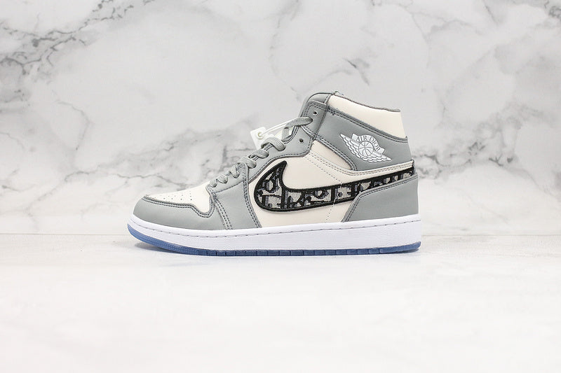 Nike Air Jordan 1 High-top Wolf Grey Sneakers Dior Joint Edition