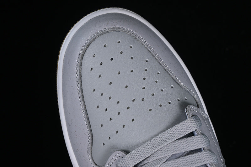 Nike Air Jordan 1 Low Wolf Grey White Gum Medium Brown Sole Sneakers