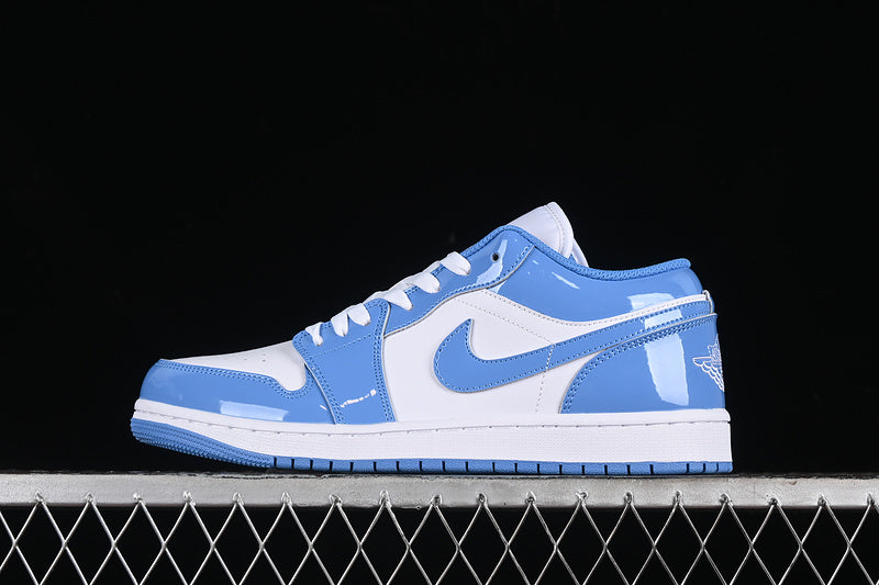 Nike Air Jordan 1 Low White Patent Leather Sky Blue Sneakers