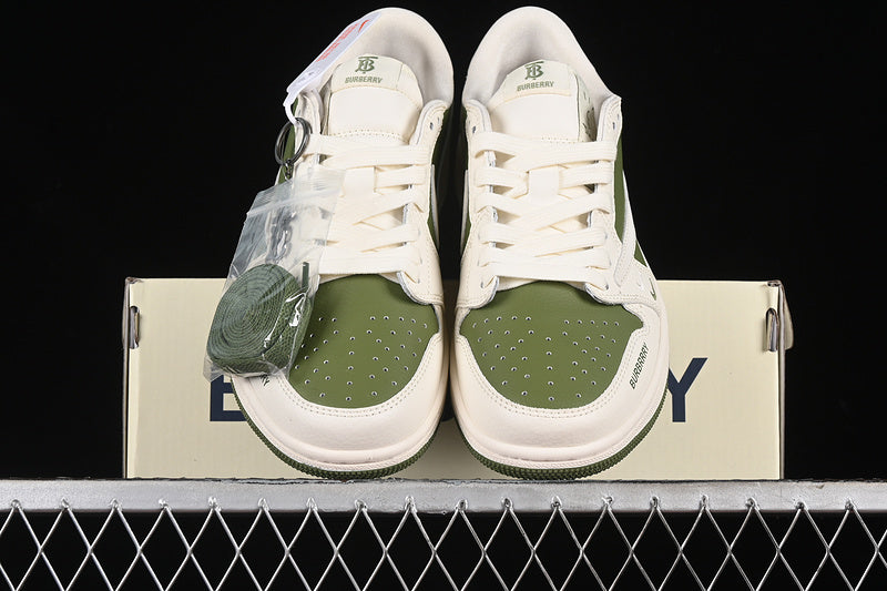 Nike Air Jordan 1 Low OG SP Off-White Travis Scott Fragment Design Green White Sneakers