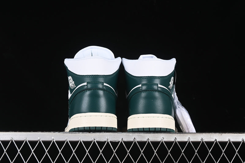 Nike Air Jordan 1 Mid White Sail Oxidized Green Sneakers