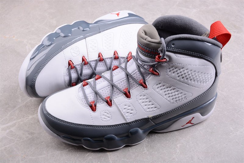 Nike Air Jordan 9 Retro Fire Red White Cool Grey Sneakers