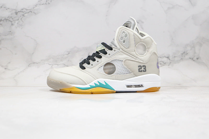 Nike Air Jordan 5 Retro Off-White Ash Wood Green Sneakers