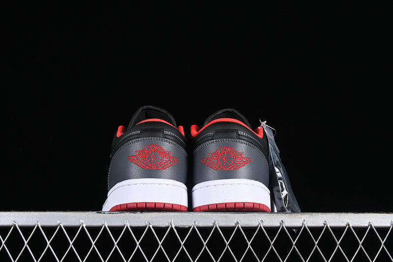 Nike Air Jordan 1 Low Retro Red Sole Black Dark Grey Sneakers