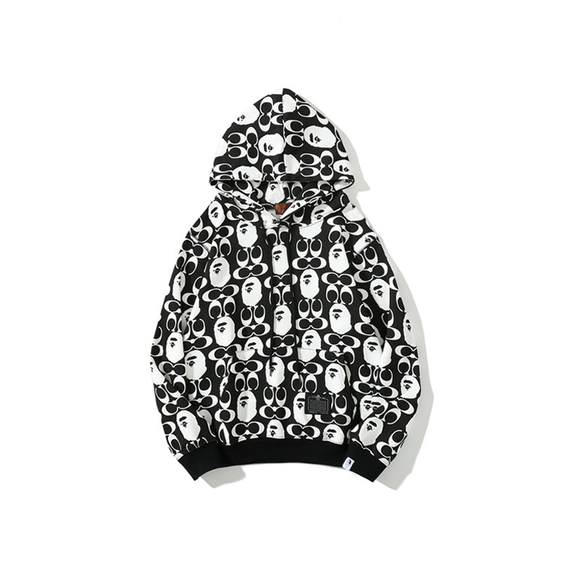 A Bathing Ape BAPE x COACH Co-Branded Hoodie Black And White