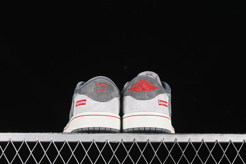 Travis Scott Fragment Design Nike Air Jordan 1 Low Supreme OG SP Grey White Sneakers