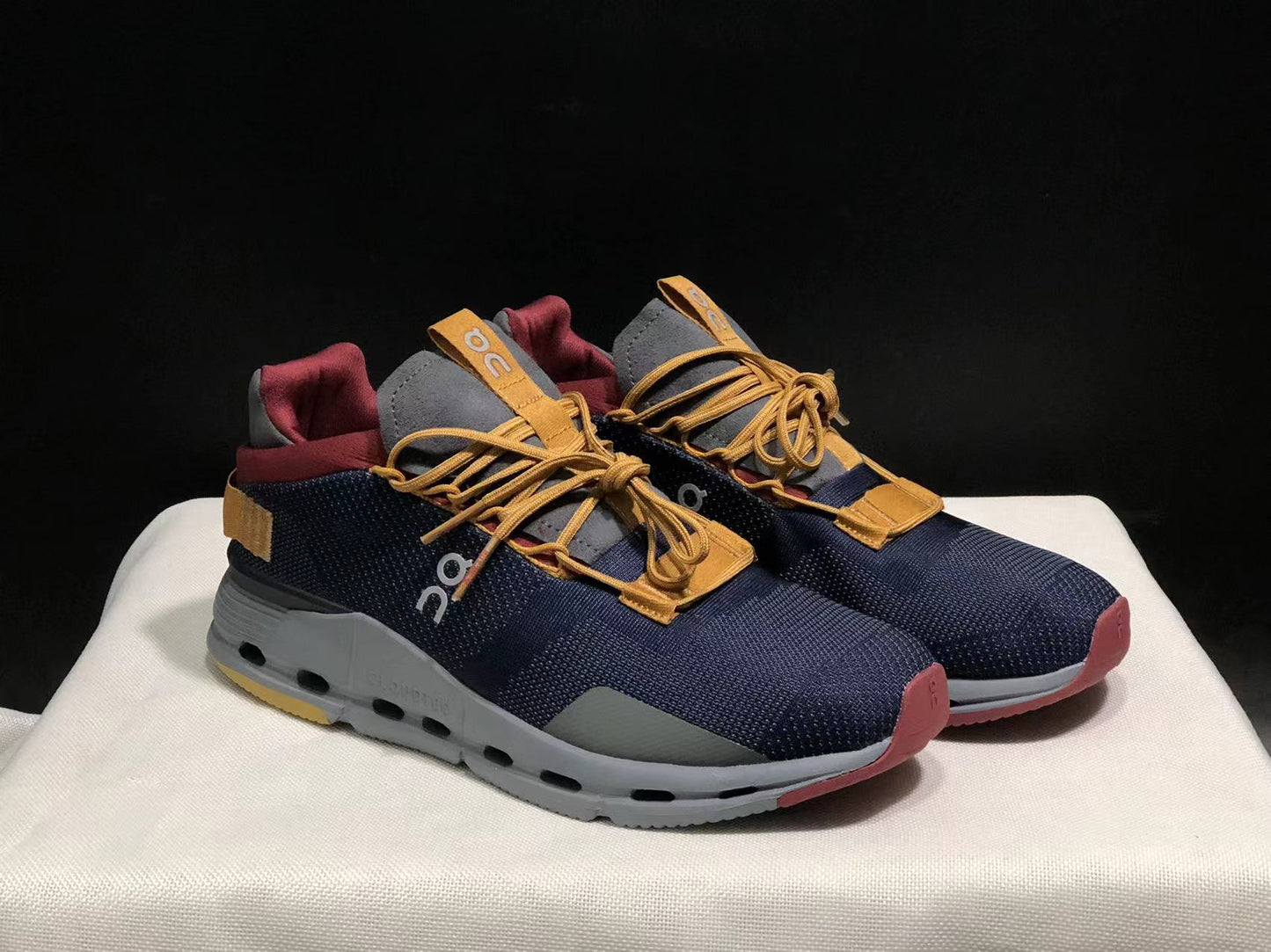 On Running Cloudnova Lightweight Sports Casual Shoes Dark Blue/Orange