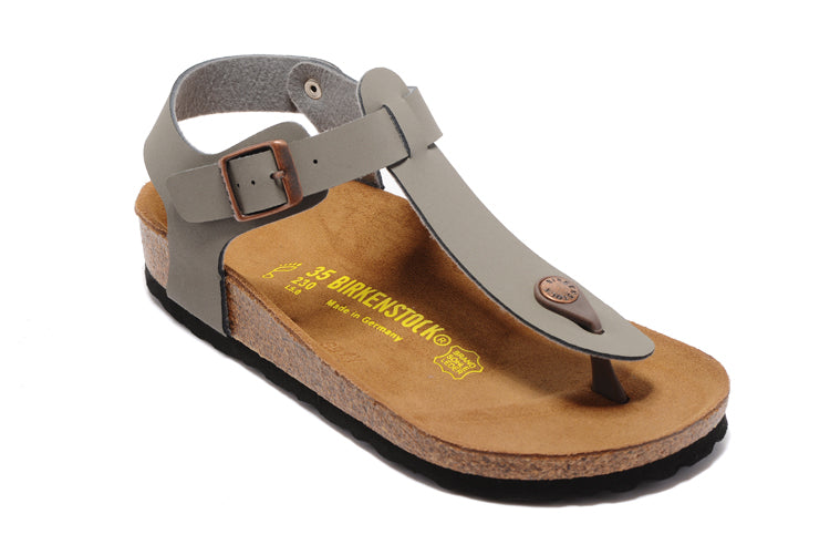 Birkenstock Gizeh Grey Scrub Birko-Flor Thong Sandal