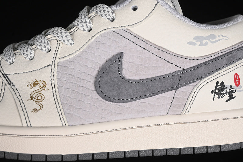 Nike Air Jordan 1 Low White Grey Gold Sneakers