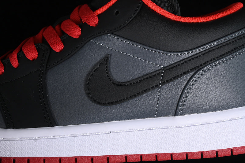Nike Air Jordan 1 Low Retro Red Sole Black Dark Grey Sneakers