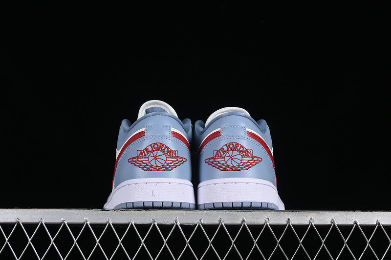 Nike Air Jordan 1 Low Sail Blue White Dune Red Sneakers