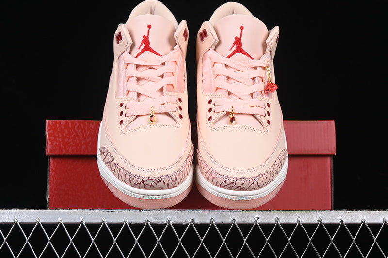 Nike Air Jordan 3 Valentine's Day Coral Pink Sneakers