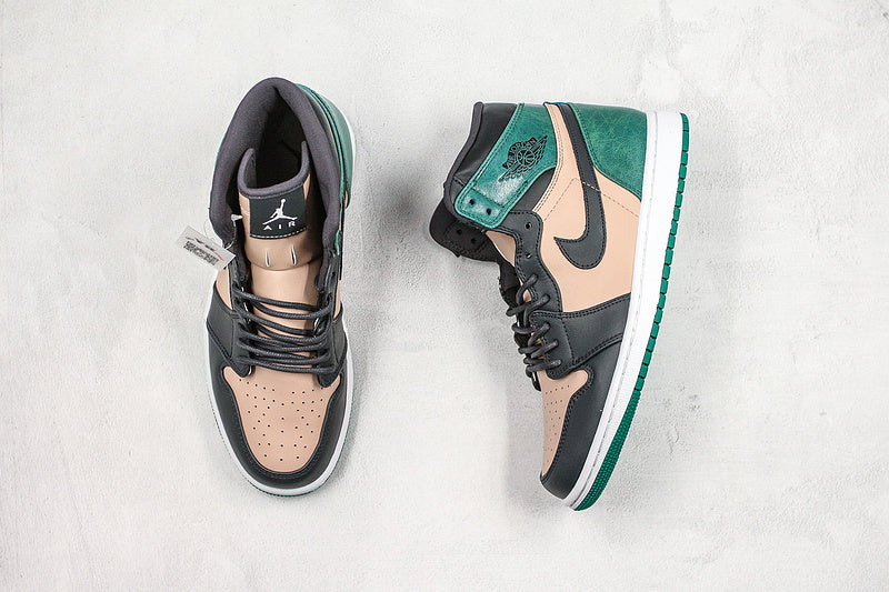Nike Air Jordan 1 Retro High-Top Premium-Bio Beige/Anthracite-Mystic Green Sneakers