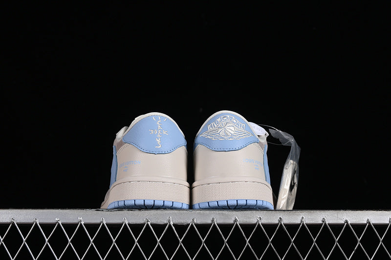 Nike Air Jordan 1 Low OG SP Travis Scott Fragment Design LV Grey Blue Sneakers