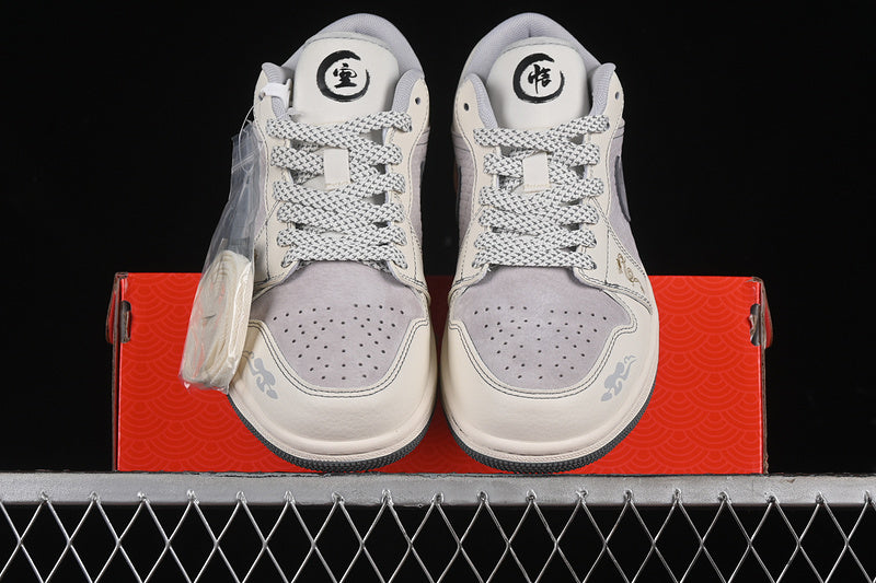 Nike Air Jordan 1 Low White Grey Gold Sneakers