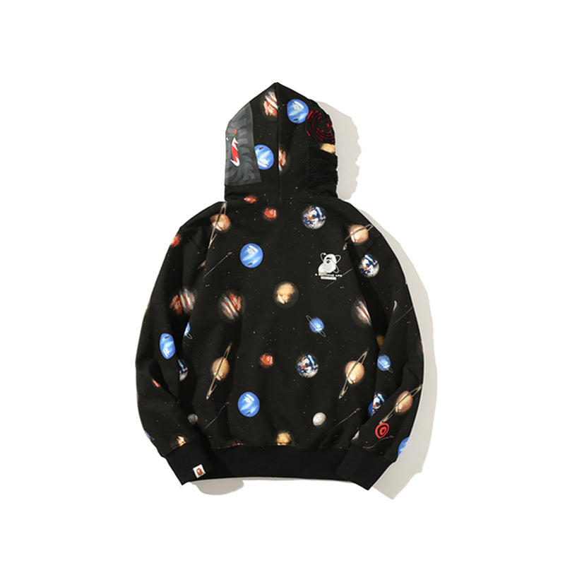 A Bathing Ape BAPE Shark Head Planet Limited Edition Hoodie Black
