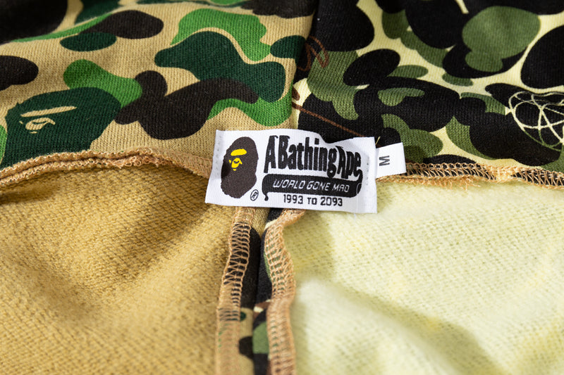 A Bathing Ape BAPE x UNKLE Joint Edition Patchwork Camouflage Green Belt Ear Hoodie