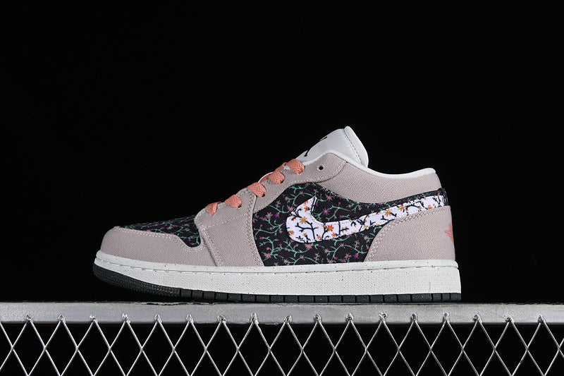 Nike Air Jordan 1 Low SE Floral Platinum Violet Anthracite Red Stardust Sail Sneakers