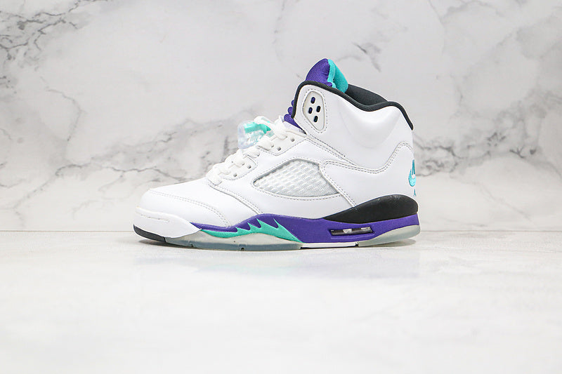 Nike Air Jordan 5 Retro White Grape Purple Sneakers