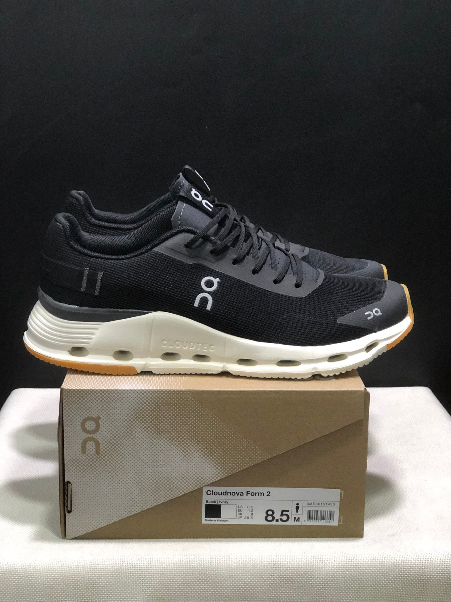 On Running Cloudnova Form 2 Fashionable Casual Running Shoes Black/Ivory