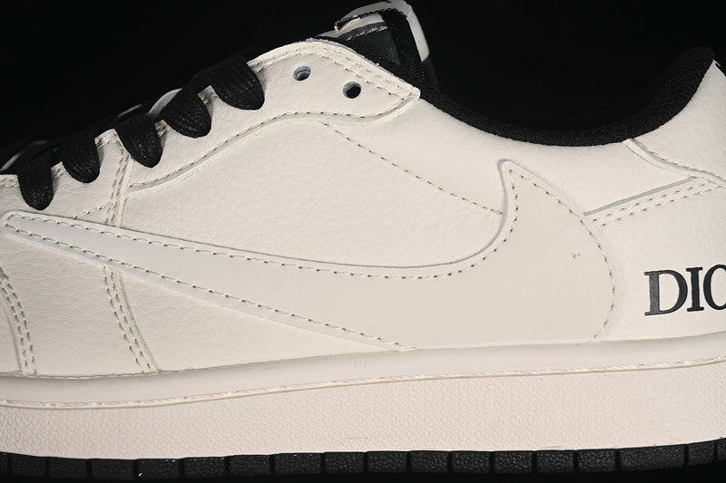 Travis Scott Fragment Design Nike Air Jordan 1 Low OG SP Black White Casual Sports Shoes