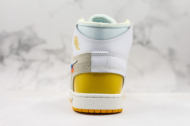 Nike Air Jordan Retro 1 Off-White Yellow White Sneakers