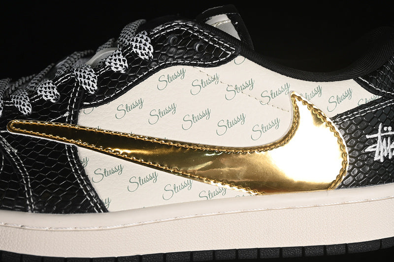 Nike Air Jordan 1 Low Travis Scott Fragment Design OG SP White Black Gold Sneakers