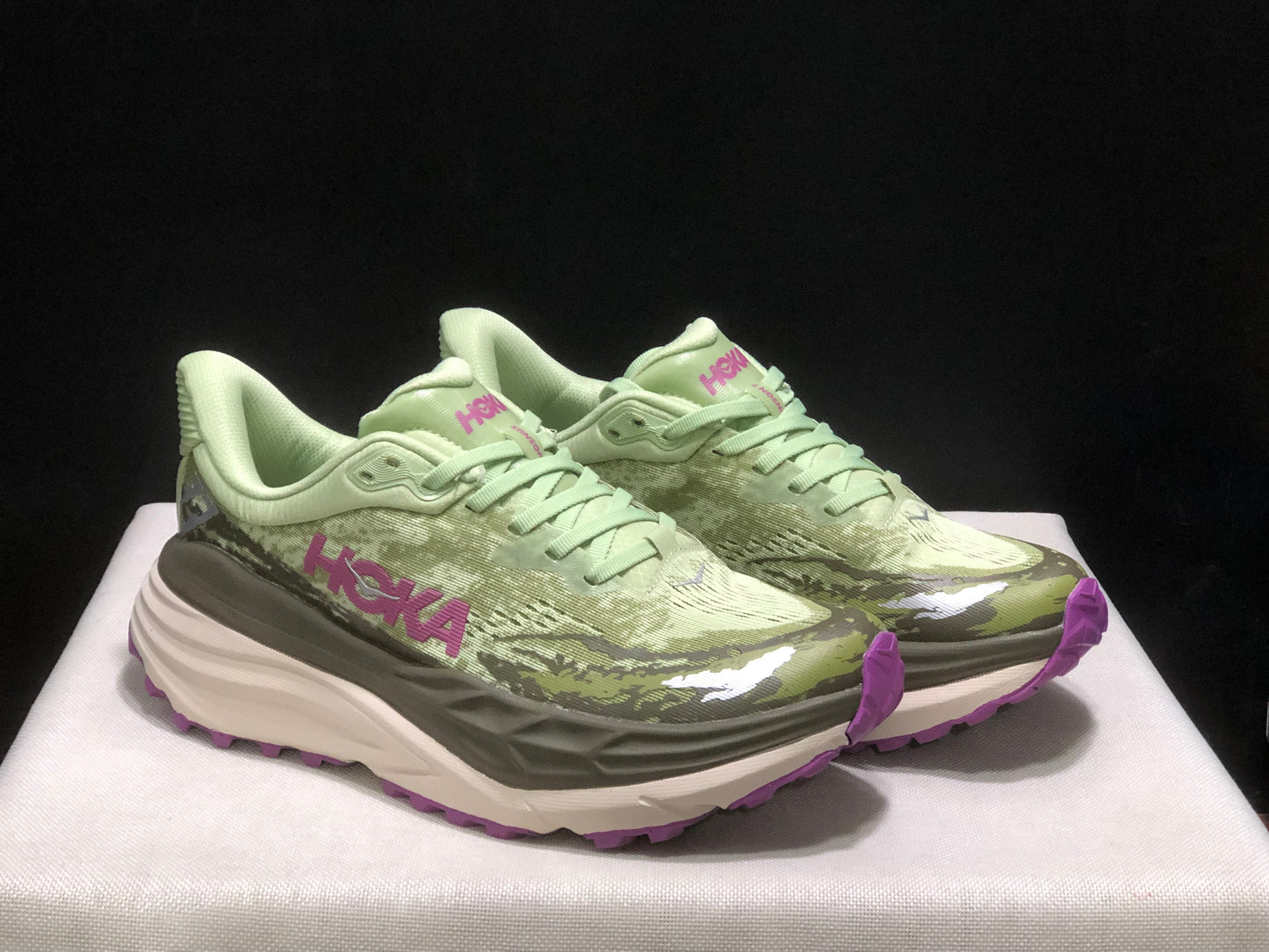 Hoka One One Stinson 7 Comfortable Anti-slip Outdoor Running Shoes Sneakers Light Green