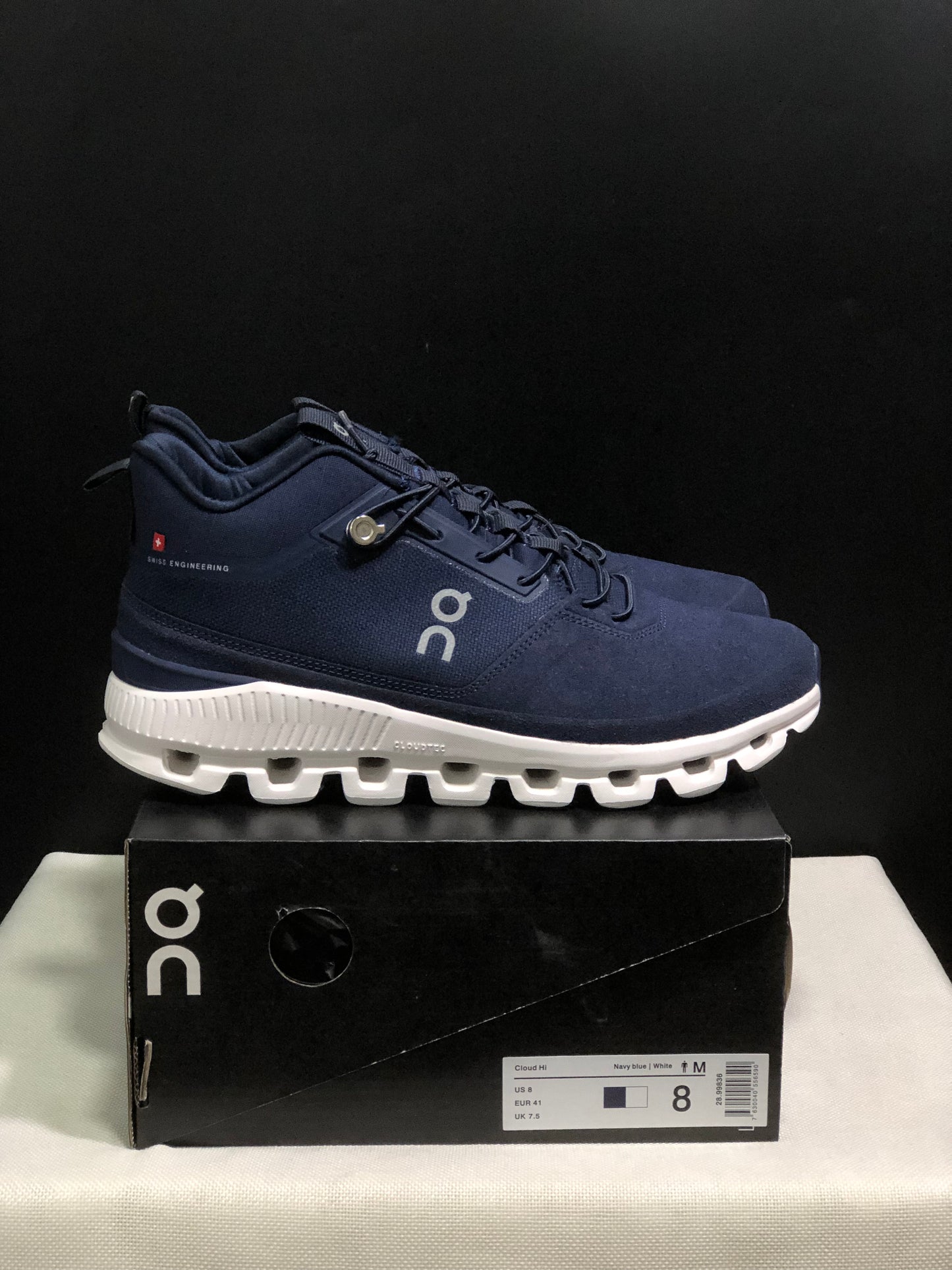 On Running Cloud Hi Edge Outdoor Training Running Shoes Dark Blue/White
