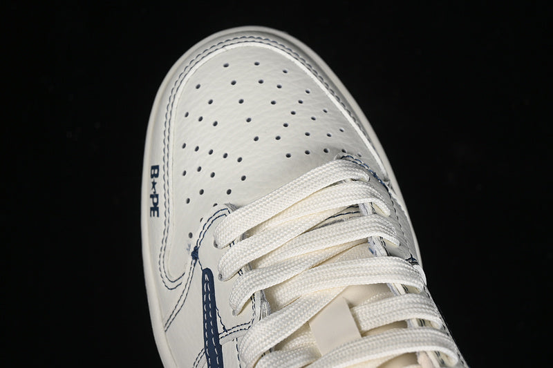 Nike Air Jordan 1 Low BAPE Travis Scott Fragment Design OG SP Navy Sole White Sneakers