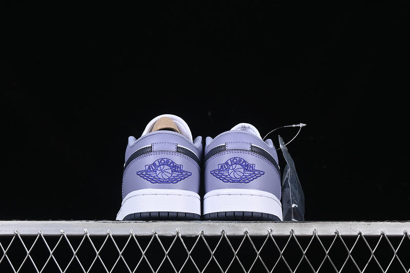 Nike Air Jordan 1 Low White Black Purple Sneakers