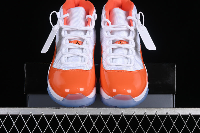 Nike Air Jordan 11 Retro Mid White Orange Sneakers