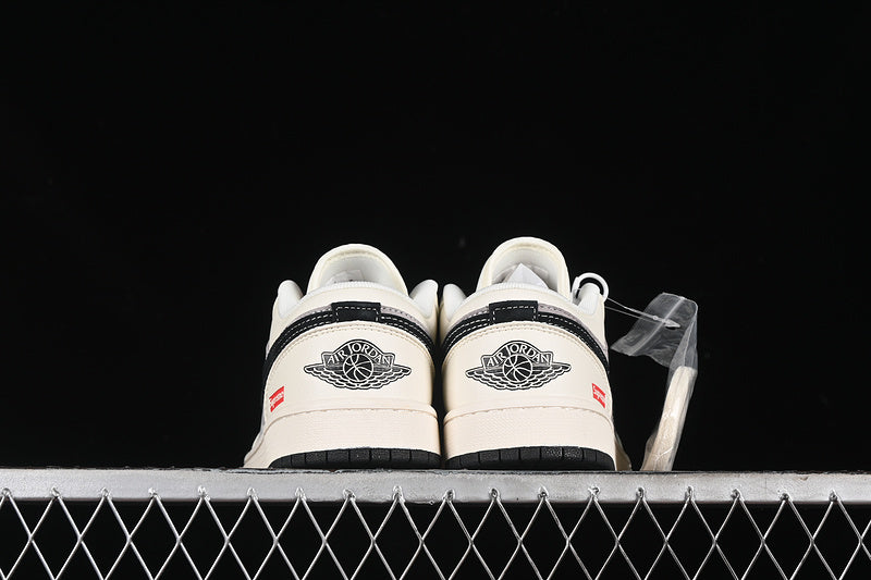 Nike Air Jordan 1 Low Supreme Black White Grey Sneakers
