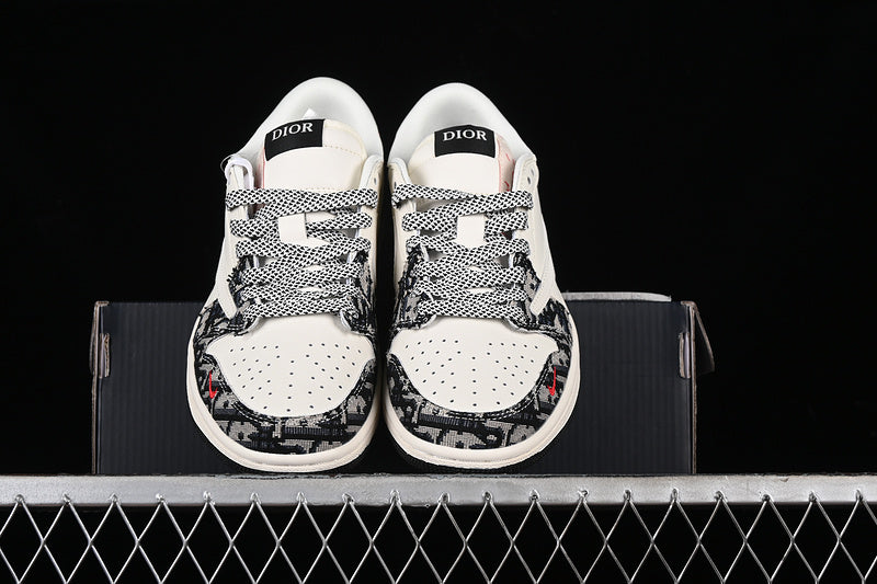 Nike Air Jordan 1 Low DIOR Travis Scott Fragment Design White Grey Black Sneakers