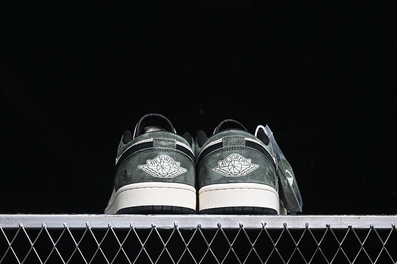 Nike Air Jordan 1 Low Black White Green Sneakers