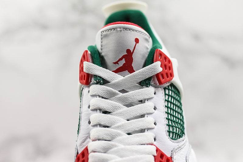 Nike Air Jordan 4 Retro White Green Red Sneakers
