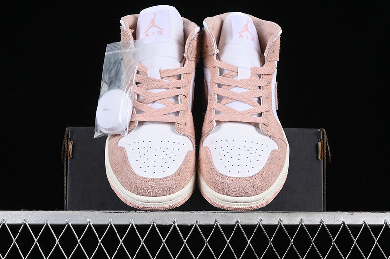 Nike Air Jordan 1 Mid White Sail Legend Pink Sneakers