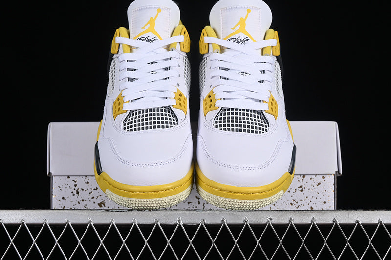 Nike Air Jordan 4 Retro Sulfur Coconut Milk White Sneakers