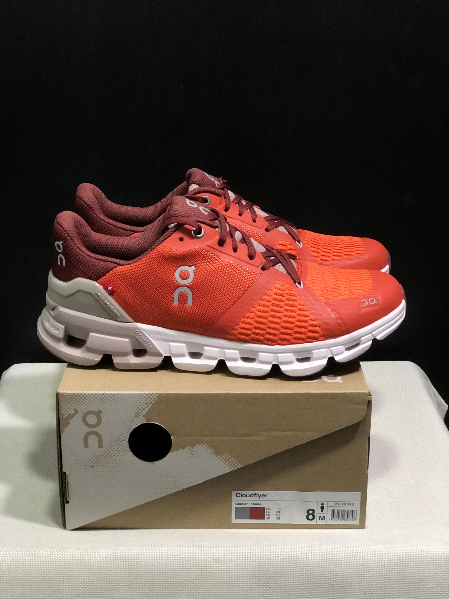 On Running Cloudflyer Shock-Absorbing Running Shoes Flame Red