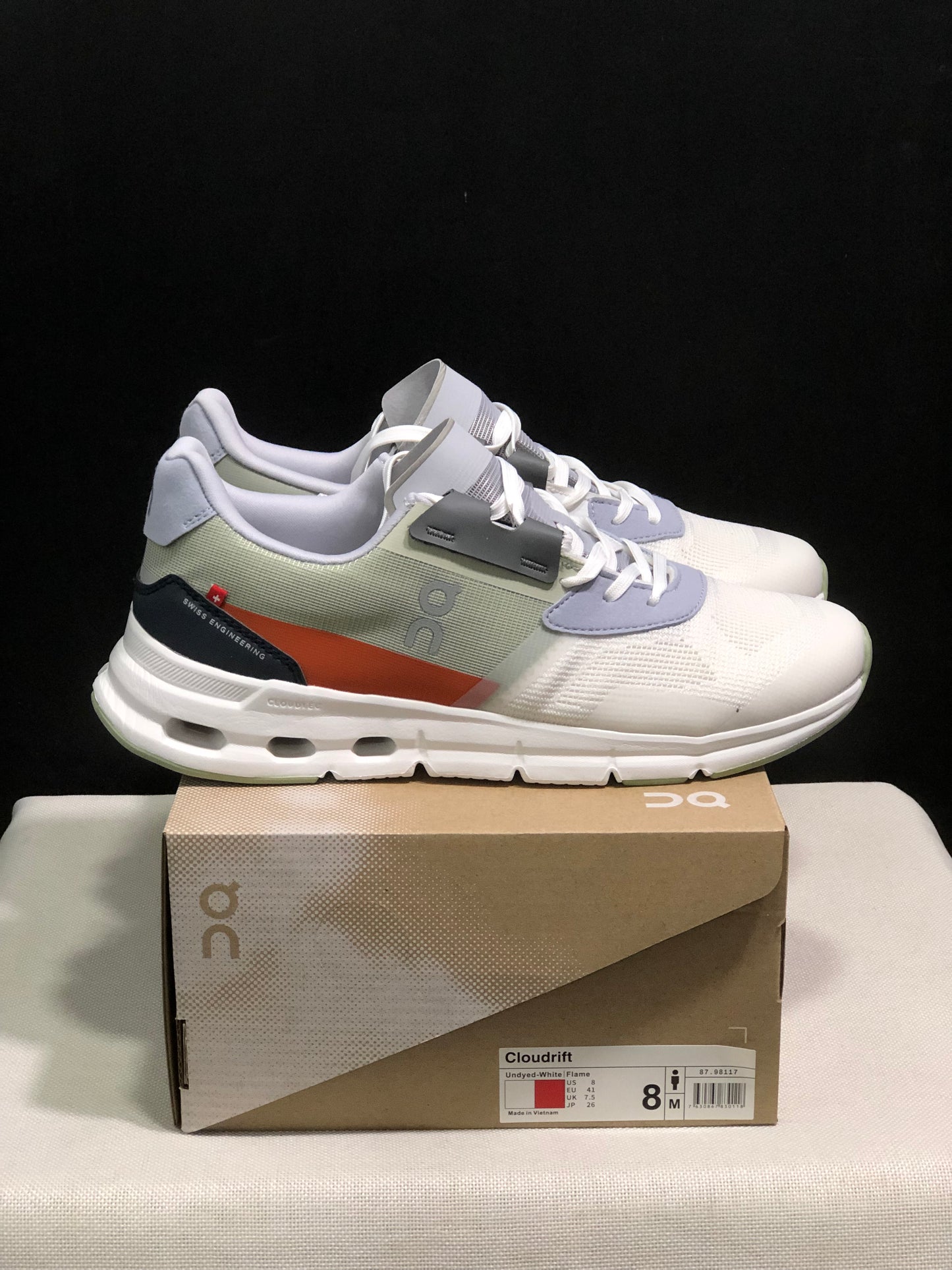 On Running Cloudrift Comfortable And Versatile Sports Casual Shoes Ivory White/Grey